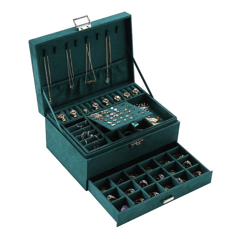 Green Jewellery Box With Lock - Fansee Australia