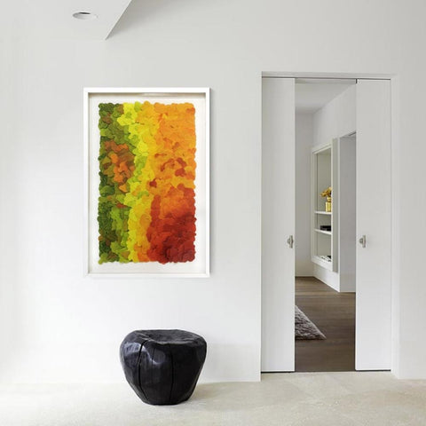 Hand-pained Mixed Medium Orange Framed Wall Art (60x90cm) - Fansee Australia