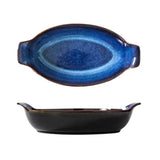 Handmade Blue Boat Shaped Bowls - 28.5cm (2 Pcs Set) - Fansee Australia