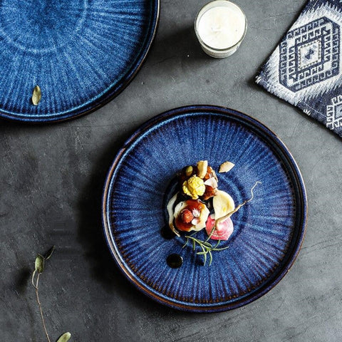 Handmade Blue Plate Sets - 25.5cm (4 Pcs Set) - Fansee Australia
