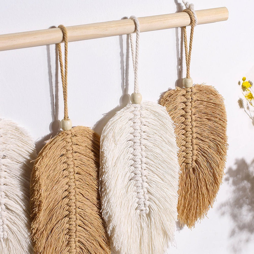 Handmade Macrame Leaf Feather Wall Hanging - Fansee Australia
