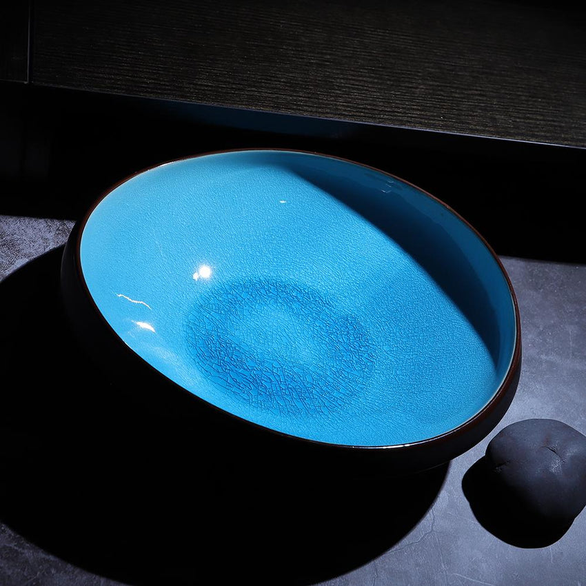 Ice Crackle Glaze Serving Bowl 26 cm - Aqua d'Amour (2 Piece Set) - Fansee Australia
