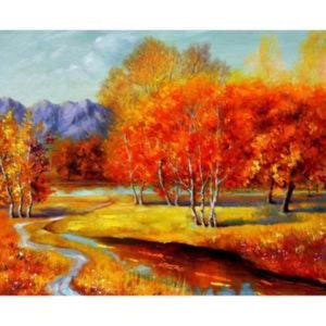 In Autumn Painting By Numbers Kit (40x50cm Framed Canvas) - Fansee Australia