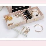 Jewellery Box with Mirror and Lock - Light Pink / Black - Fansee Australia