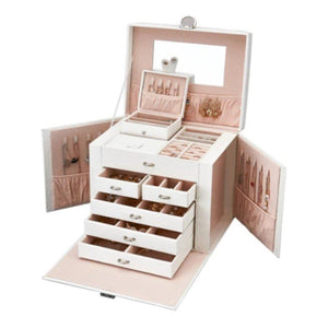Large Jewellery Box for Girls - White Pink - Fansee Australia
