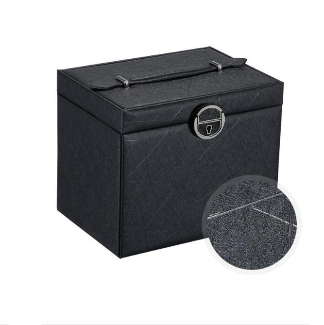 Large Jewellery Box With Lock for Girls - Black - Fansee Australia