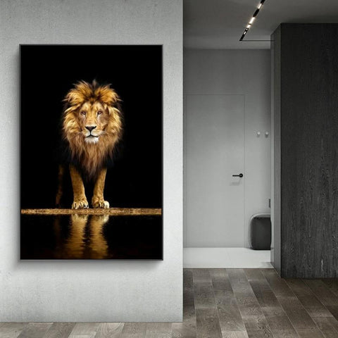 Lion in the Dark Wall Art Print (70x100cm) - Fansee Australia