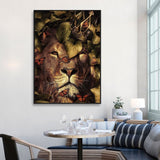 Lion In The Plants Canvas Print (60x90cm) - Fansee Australia