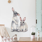 Lovable Two Bunny Rabbits Wall Stickers - Fansee Australia
