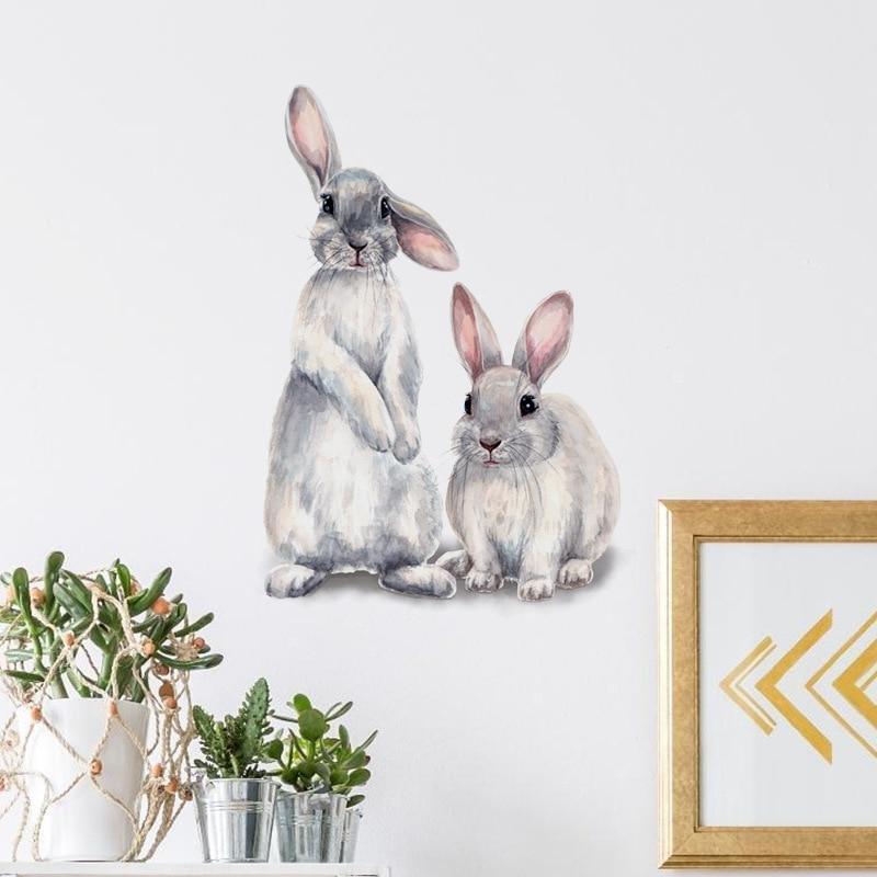 Lovable Two Bunny Rabbits Wall Stickers - Fansee Australia