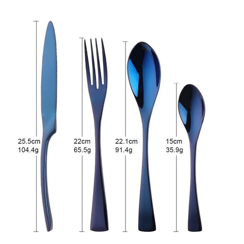 Luxurious Blue Cutlery Set (16 Piece Set) - Fansee Australia