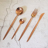 Luxurious Rose Gold Cutlery Set (16 Piece Cutlery Set) - Fansee Australia