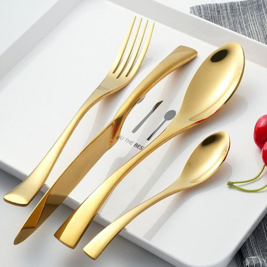 Luxurious Stainless Steel Cutlery Set (16 Piece Set) - Fansee Australia
