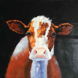 Majestic Cow Painting Framed Wall Art (75x75cm) - Fansee Australia
