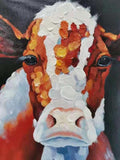 Majestic Cow Painting Framed Wall Art (75x75cm) - Fansee Australia