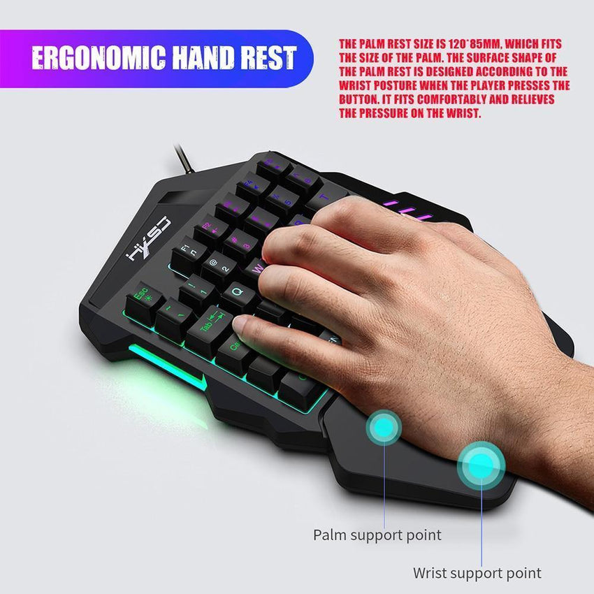 One-Handed Keyboard And Mouse Gaming Combo - Fansee Australia