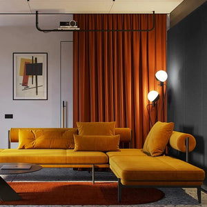 Orange Blackout Luxurious Australian Wool Velvet Ready To Hang Curtains - Fansee Australia