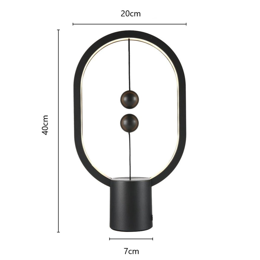 Oval Shape Magnetic Touch Control Smart LED Lamp - Black - Fansee Australia