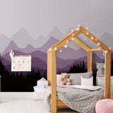 Purple Mountains Peel and Stick Fabric Wall Stickers - Fansee Australia