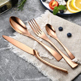 Rose Gold Stainless Steel Cutlery Set (16 Piece Set) - Fansee Australia