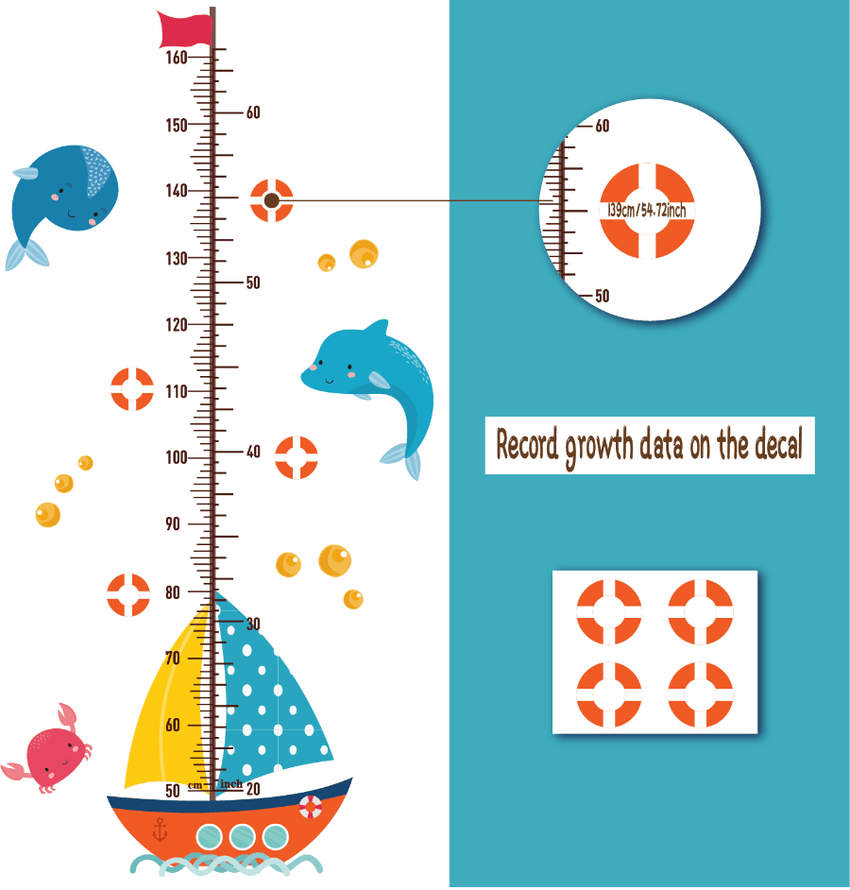 Sailboat Growth Chart Wall Stickers - Fansee Australia