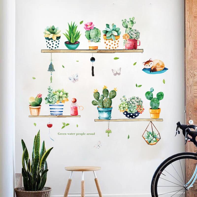 Spectacular Potted Cactus Wall Sticker - Fansee Australia