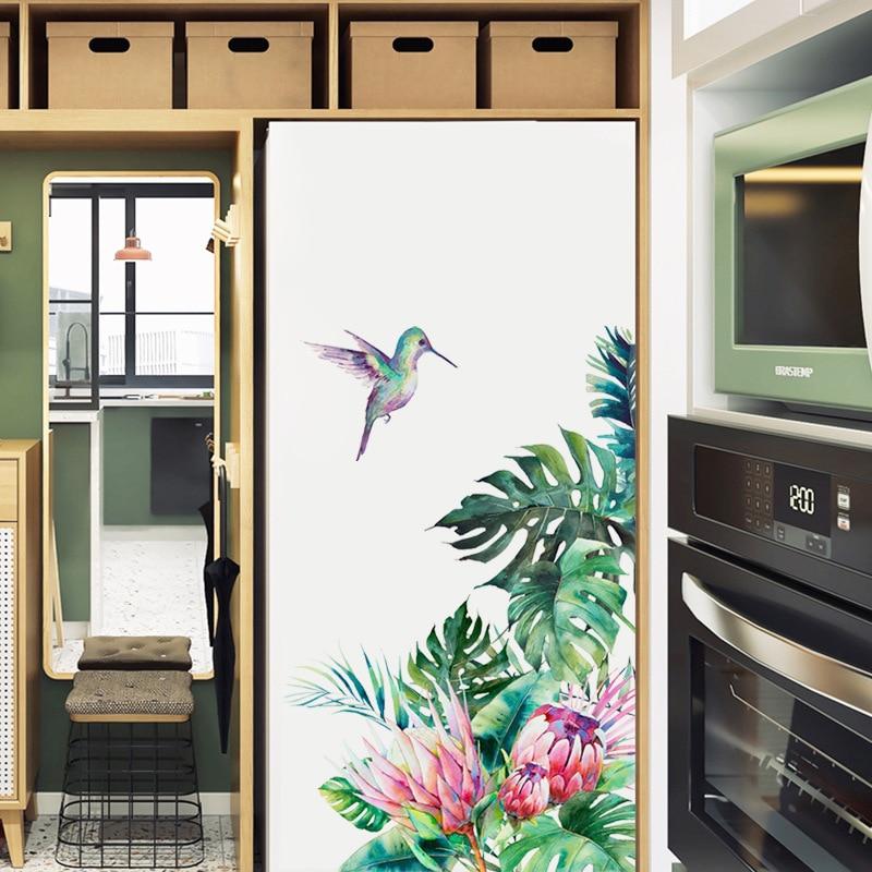 Stunning Bird And Tropical leaves flowers Wall Stickers - Fansee Australia