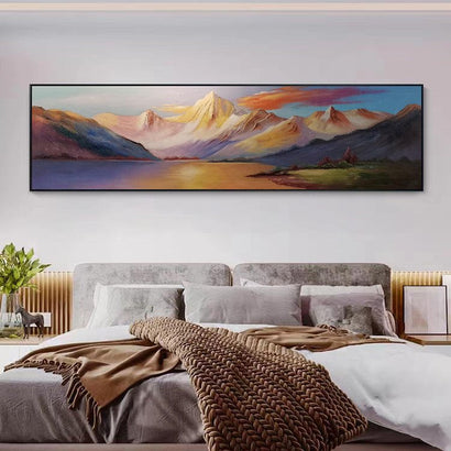 Stunning Mountain Ranges Ready To Hang Oil Painting - Fansee Australia