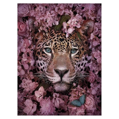 Tiger And Flowers Painting With Diamonds Kit (30x40cm) - Fansee Australia
