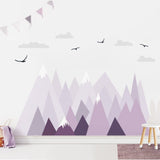 Violet Triangle Mountains Peel and Stick Fabric Wall Stickers - Fansee Australia