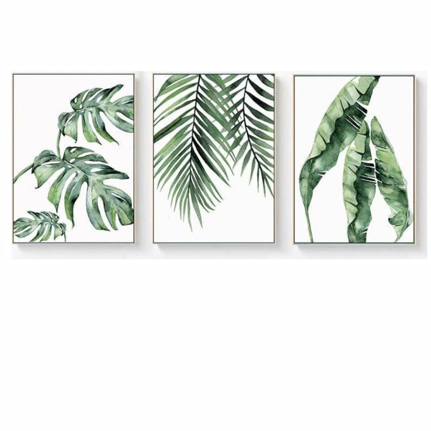 Watercolor Leaves Wall Art Prints On Canvas (60x80cm) - Fansee Australia