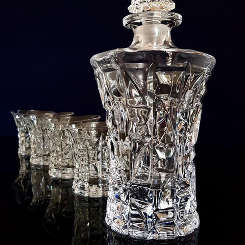 Whiskey Decanter and Glasses Set - King Crystal (Cœur Pur - Roi) - Fansee Australia