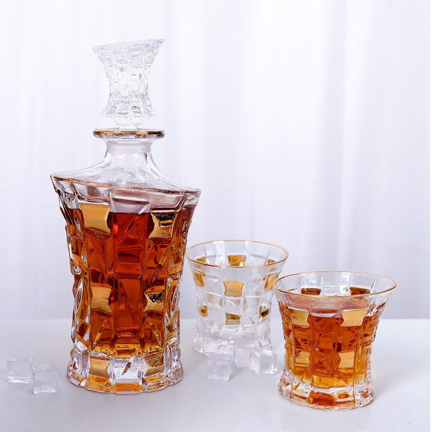Whiskey Glasses - King Gold (Whiskey Tumbler & Decanter Set) - Fansee Australia