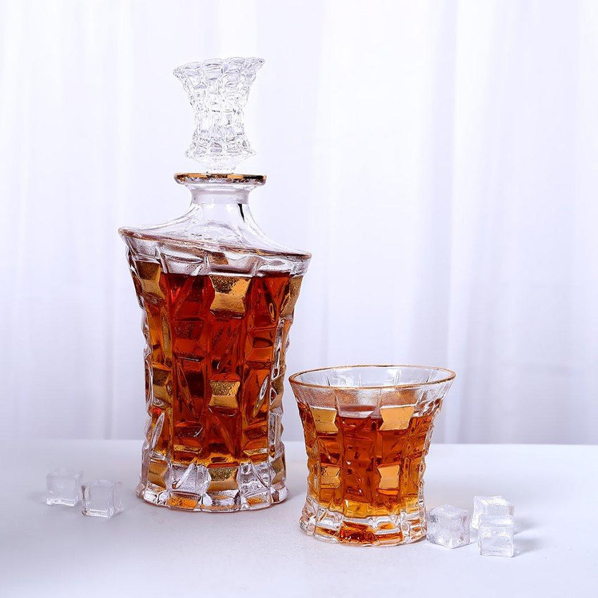 Whiskey Glasses - King Gold (Whiskey Tumbler & Decanter Set) - Fansee Australia